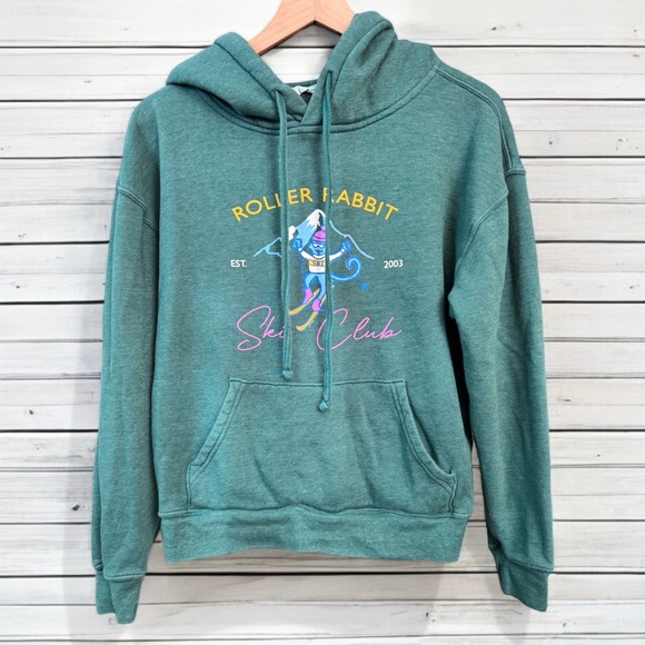 Roller Rabbit Tops - Roller Rabbit Après Ski Club Hoodie Sweatshirt Green Est. 2003 Pullover Small